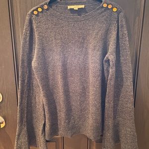 Loft charcoal bell sleeve sweater